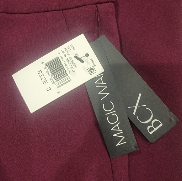 BCX Magic Waist Bordeaux Pants slight Stretch Straight Leg Sz 3 NWT - Picture 9 of 12